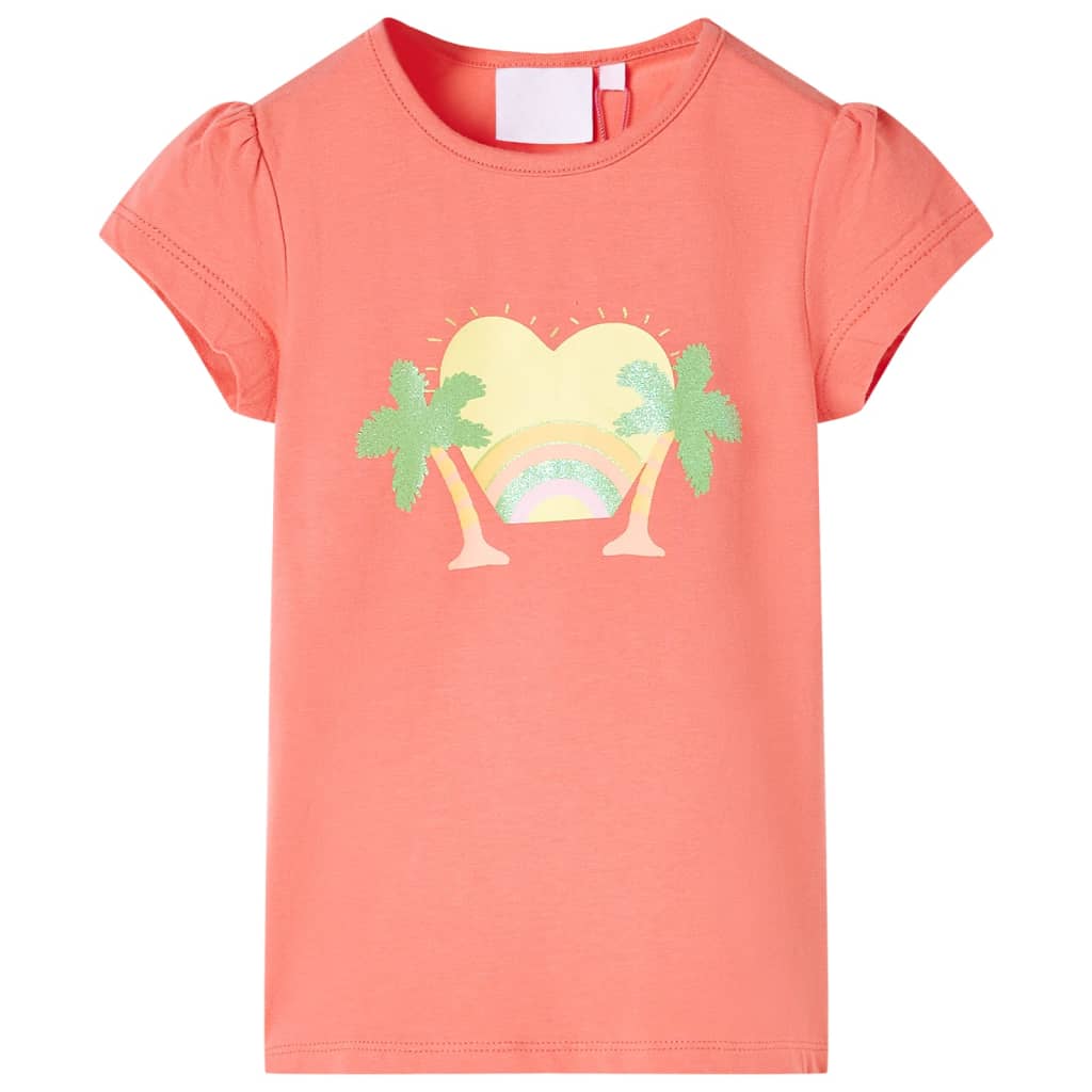 Vidaxl kindershirt 128 koraalkleurig