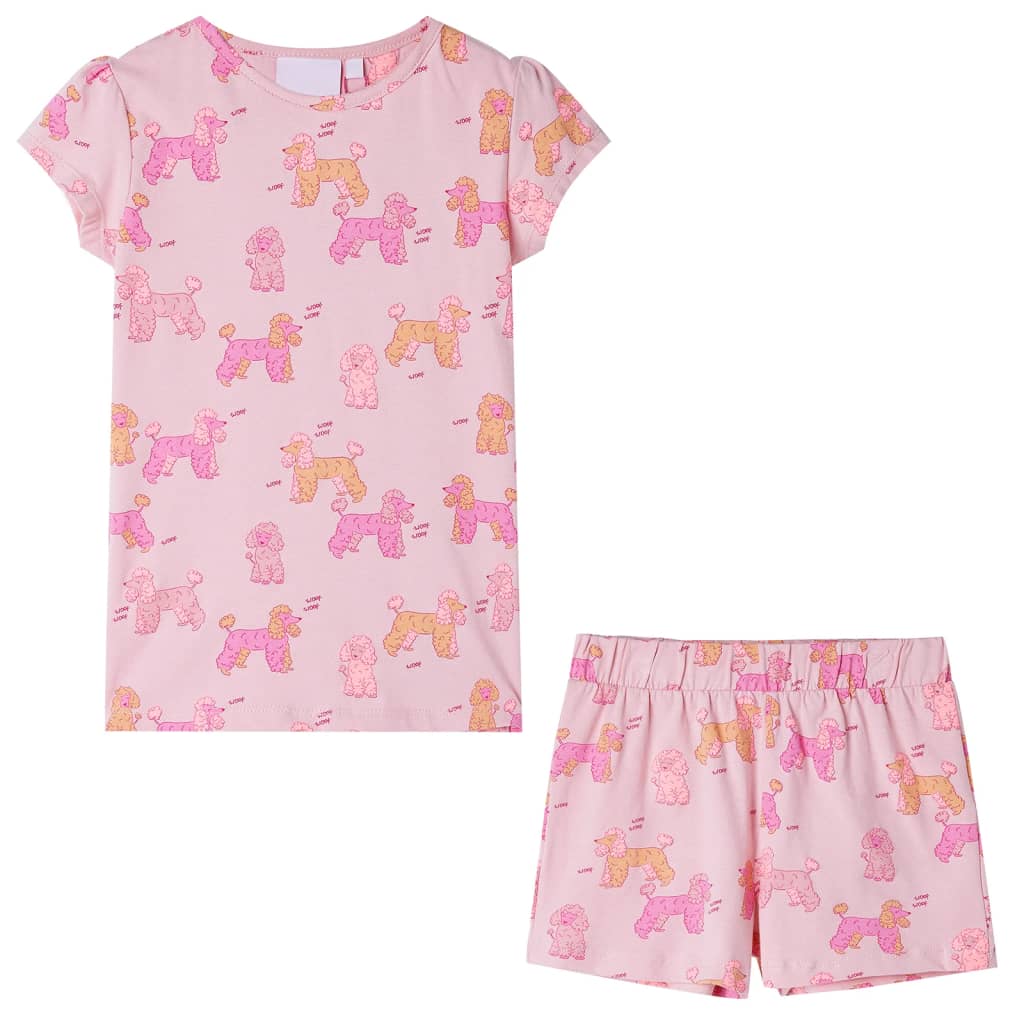 Vidaxl kinderpyjama met korte mouwen 104 lichtroze