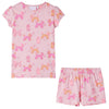 Pigiama per bambini Vidaxl con maniche corte 128 rosa chiaro