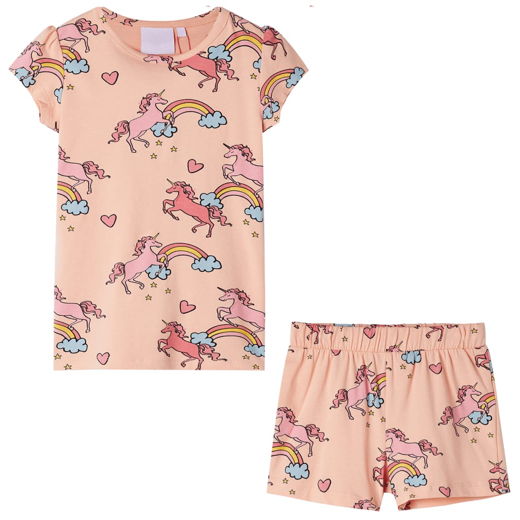 Vidaxl kinderpyjama met korte mouwen 116 lichtoranje