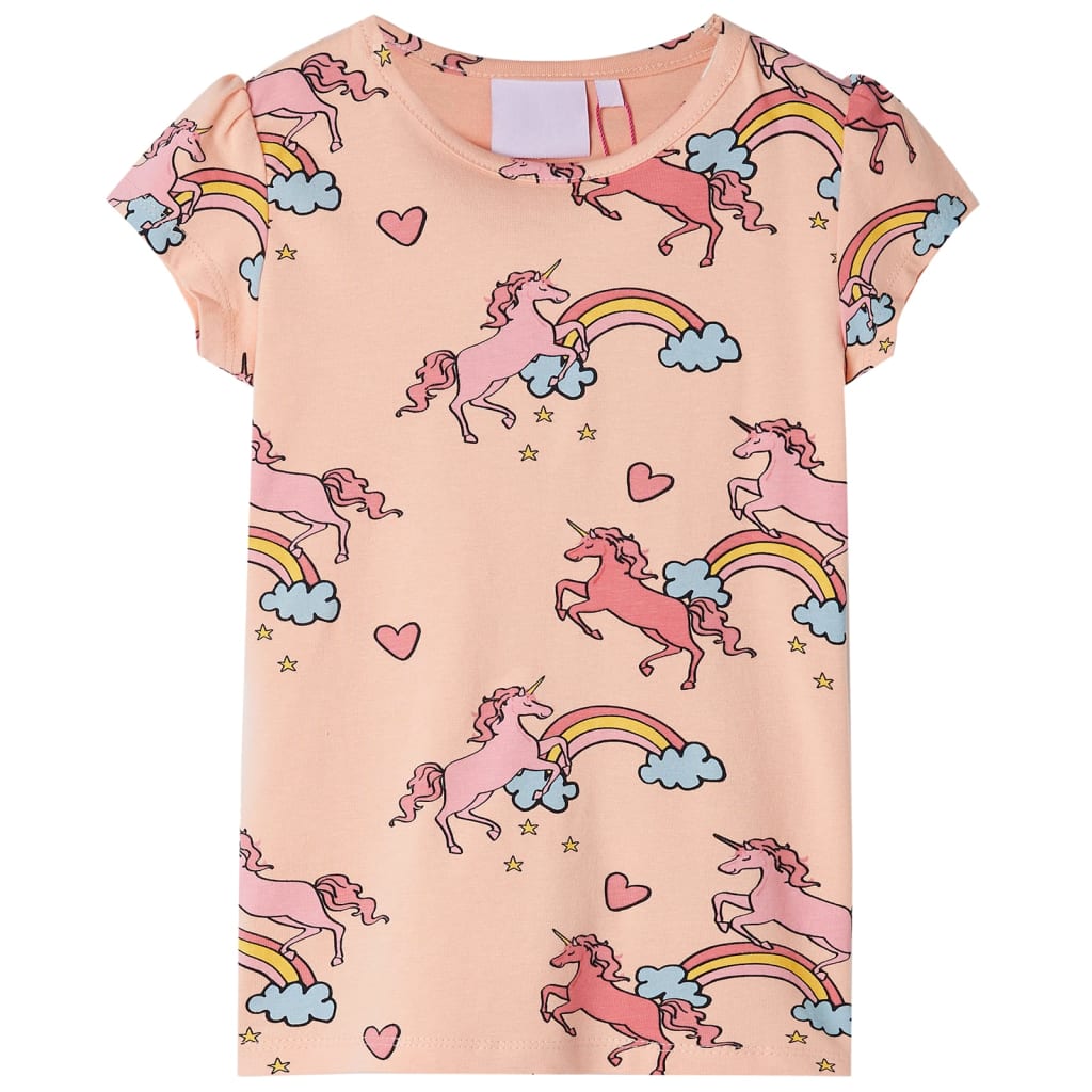 Vidaxl kinderpyjama met korte mouwen 128 lichtoranje