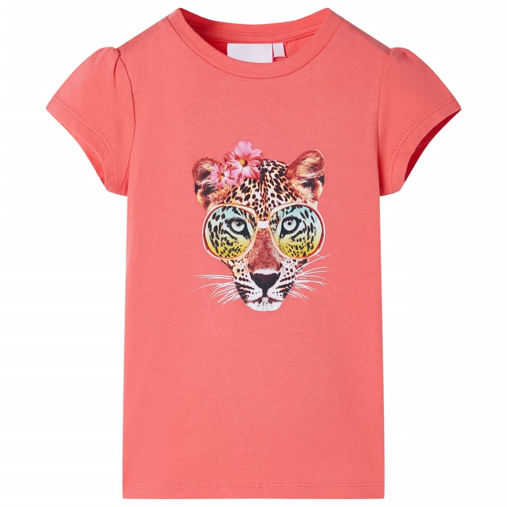 VidaXL Kindershirt 128 koraalkleurig