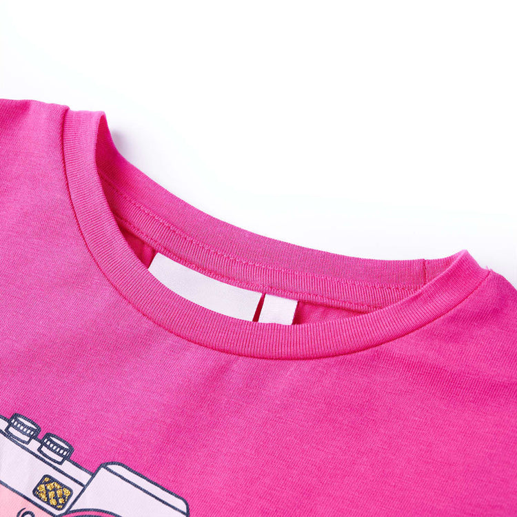 VidaXL Kindershirt 104 donkerroze
