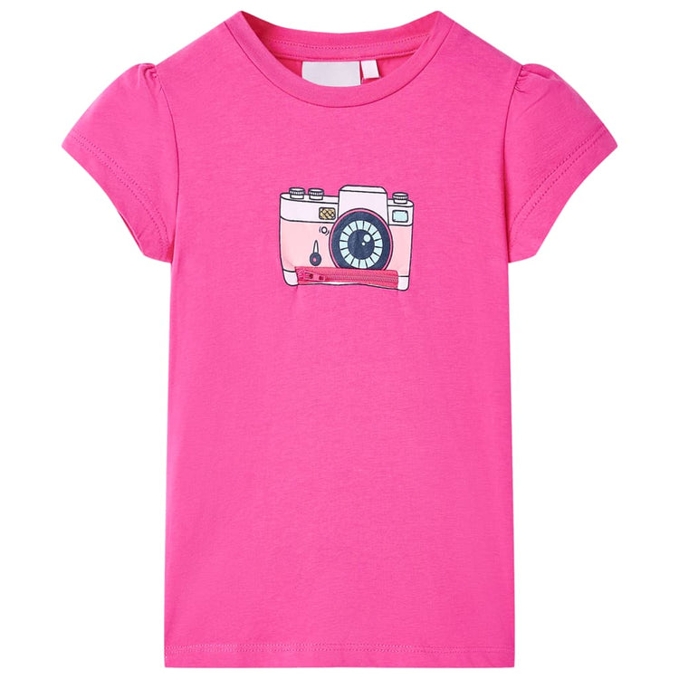 VidaXL Kindershirt 128 donkerroze