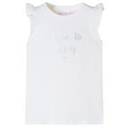 VidaXL Kindershirt met mouwen met ruches 92 wit - afbeelding 1