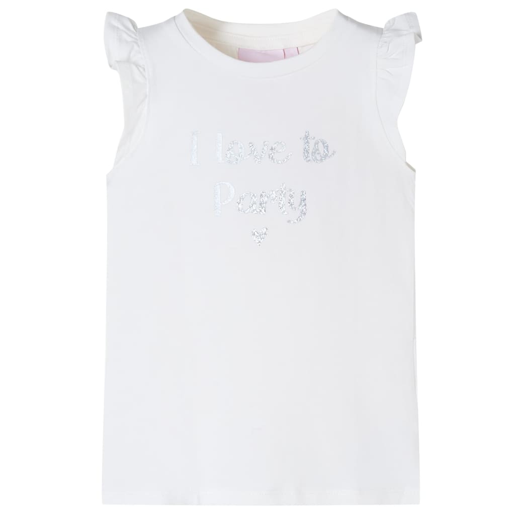 VidaXL Kindershirt met mouwen met ruches 104 wit