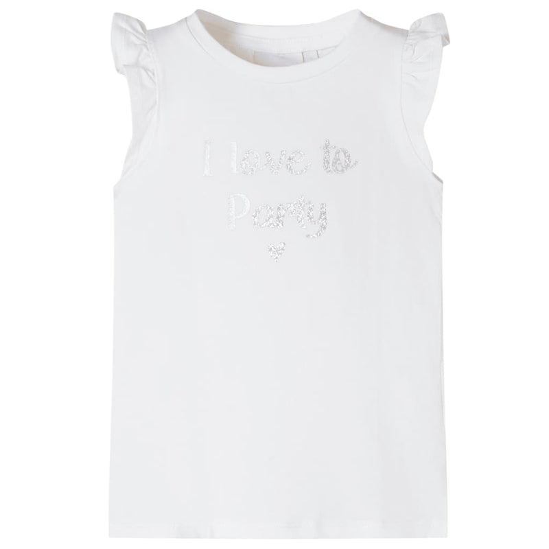 Camicia per bambini Vidaxl con volant 116 bianchi