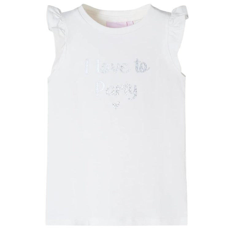 Vidaxl kindershirt met mouwen met ruches 140 wit
