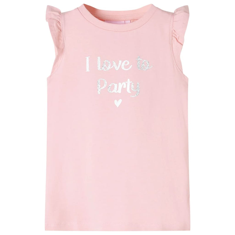 Camisa para niños de Vidaxl con volantes en las mangas 104 rosa claro