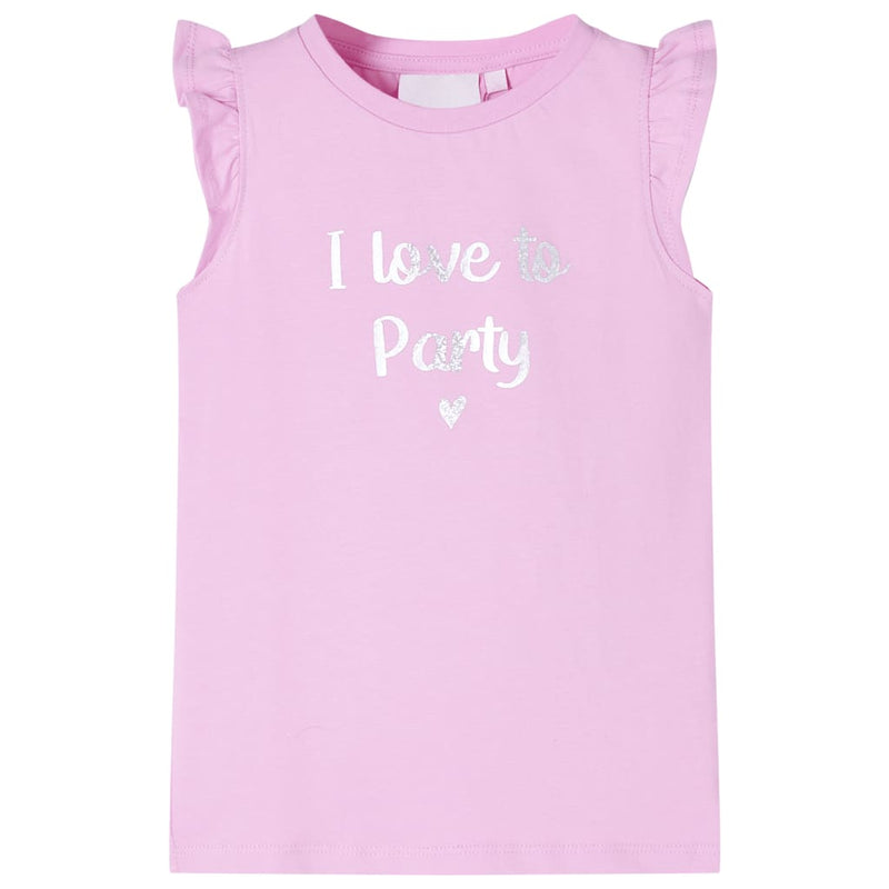 Camisa para niños de Vidaxl con volantes en las mangas 116 lila