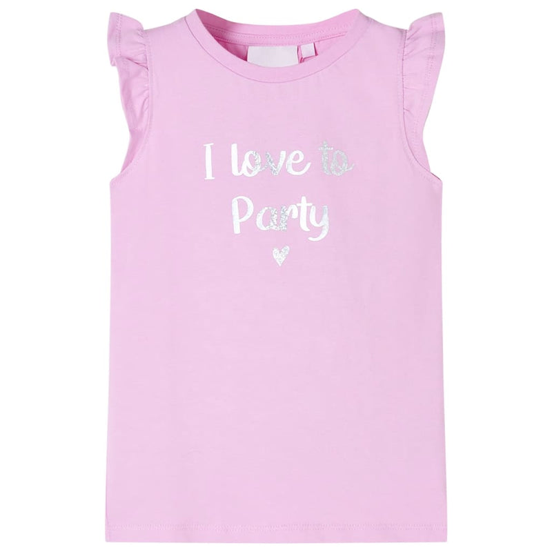 Camisa para niños de Vidaxl con volantes en las mangas 128 lila