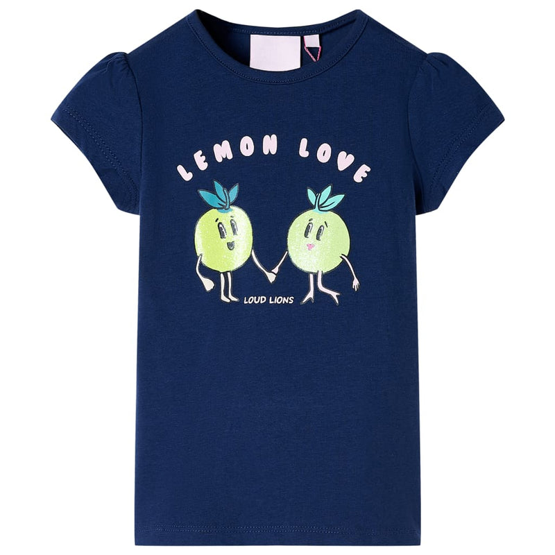 VidaXL Kindershirt 128 marineblauw