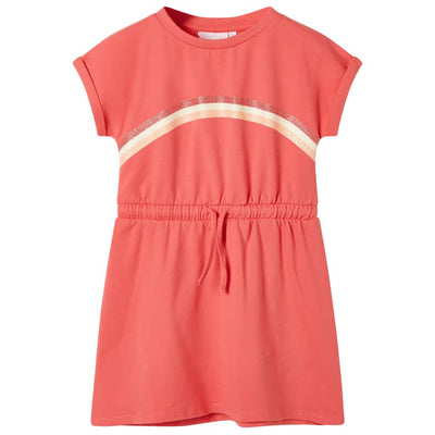 Vestido para niños de Vidaxl con cordero 128 Coral -Colored