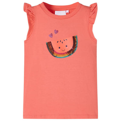 Camicia per bambini Vidaxl con volant sulle maniche 104 Coral -colorato