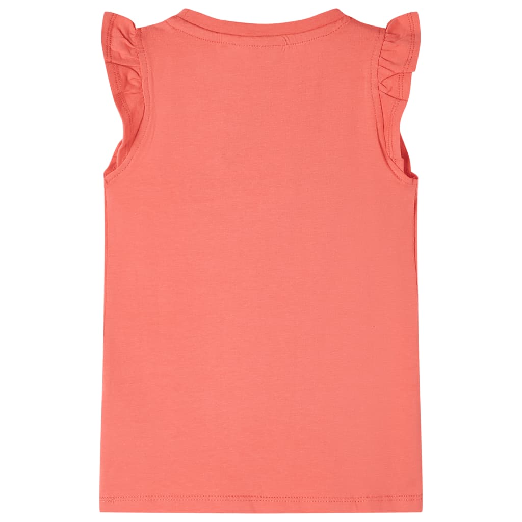 Camicia per bambini Vidaxl con increspatura sulle maniche 116 Coral -colorato