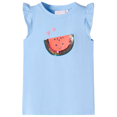 Camicia per bambini Vidaxl con increspatura sulle maniche 116 azzurro