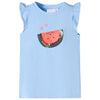 Camisa para niños de Vidaxl con volantes en las mangas 128 azul claro