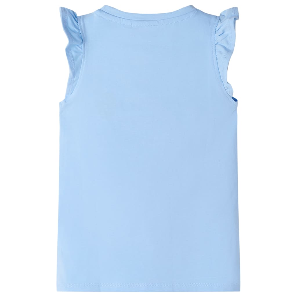 Camicia per bambini Vidaxl con increspatura sulle maniche 128 azzurro
