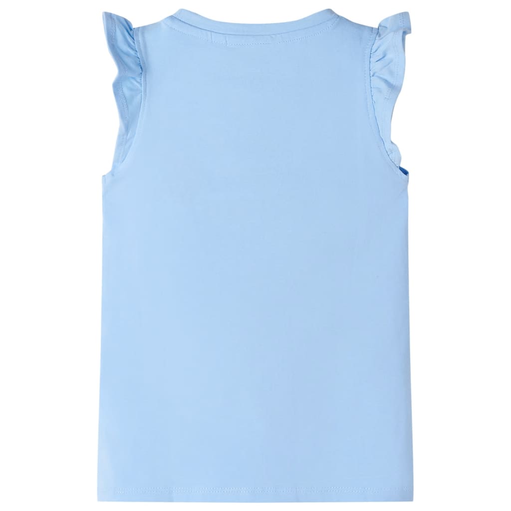 Camicia per bambini Vidaxl con volant sulle maniche 140 azzurro