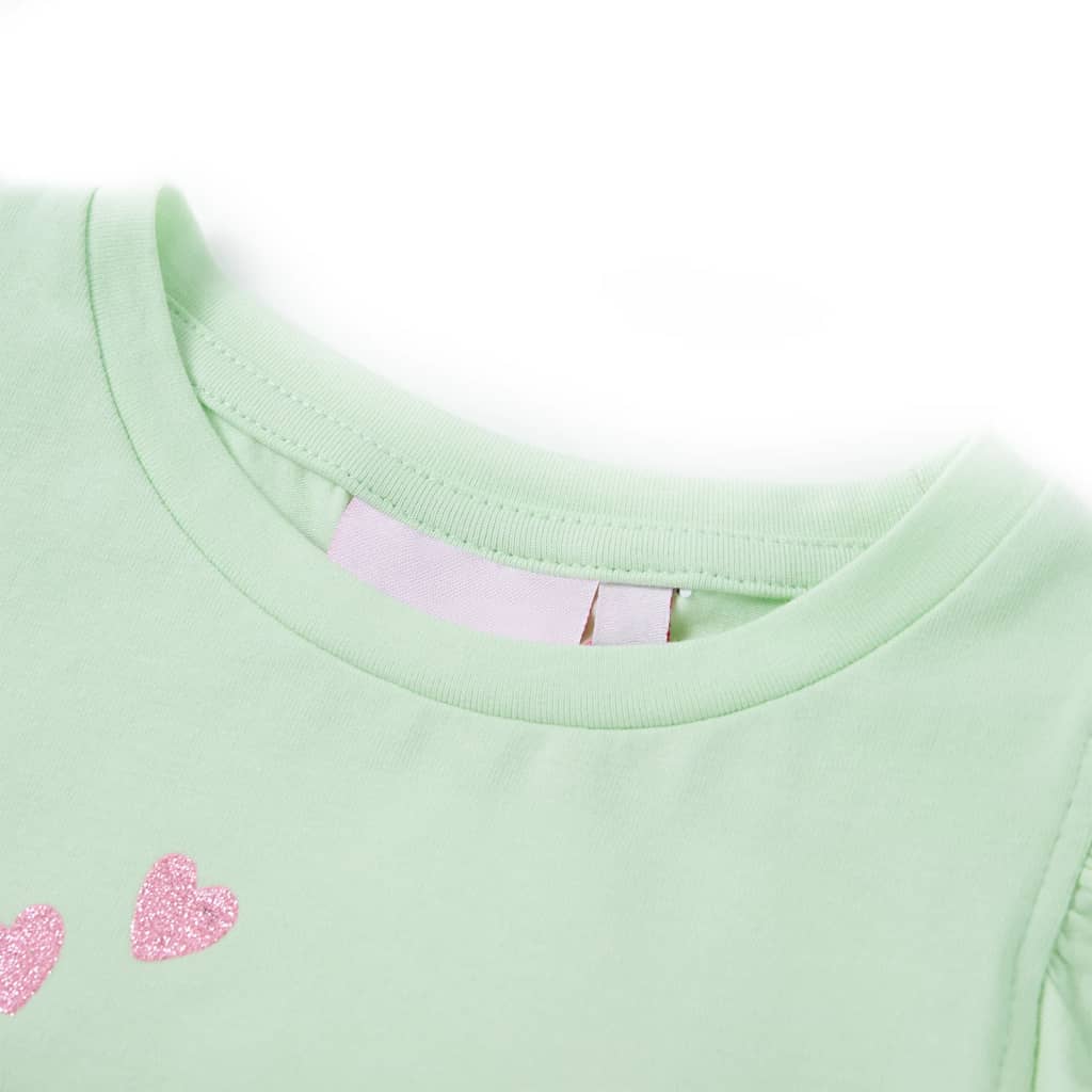 Camicia per bambini Vidaxl con volant sulle maniche 104 Green