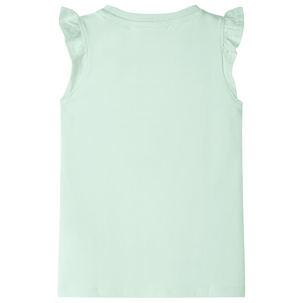 Vidaxl kindershirt met ruches aan de mouwen 128 zachtgroen