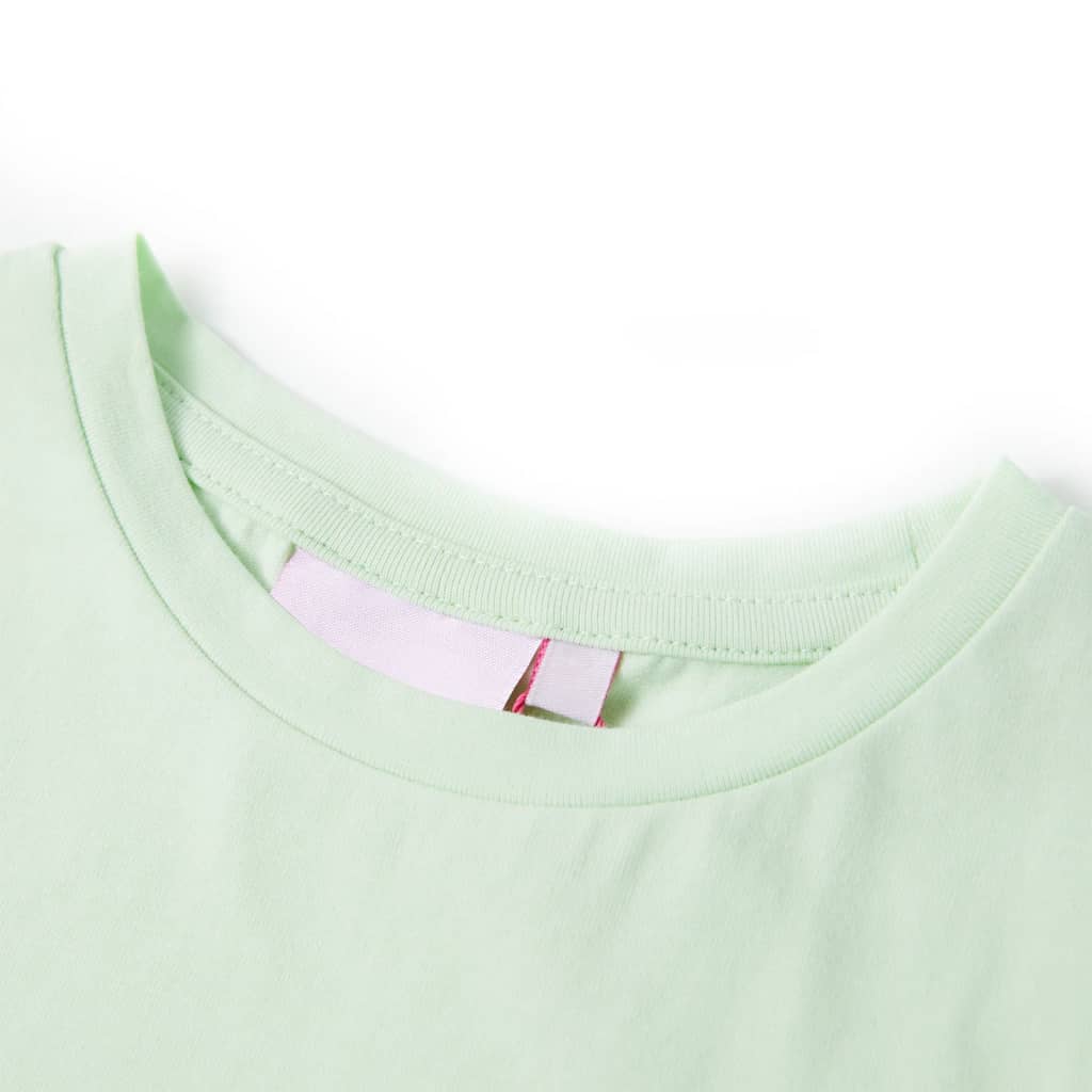 Camicia per bambini Vidaxl con maniche a berretto 128 verde morbido