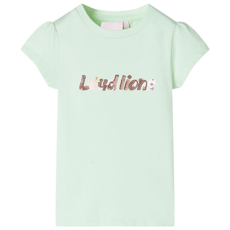 Camicia per bambini Vidaxl con maniche di cappuccio 140 verde morbido