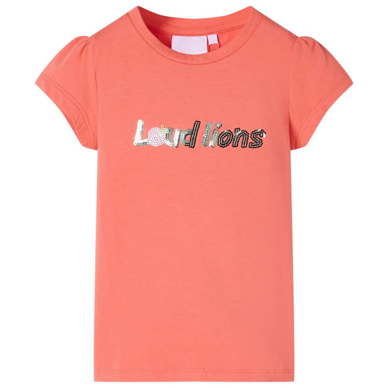 Camisa para niños de Vidaxl con mangas de gorra 116 Coral