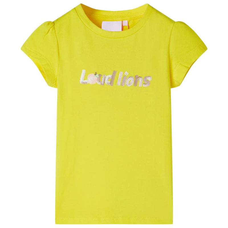 Camicia per bambini Vidaxl con maniche di cappuccio 116 giallo brillante