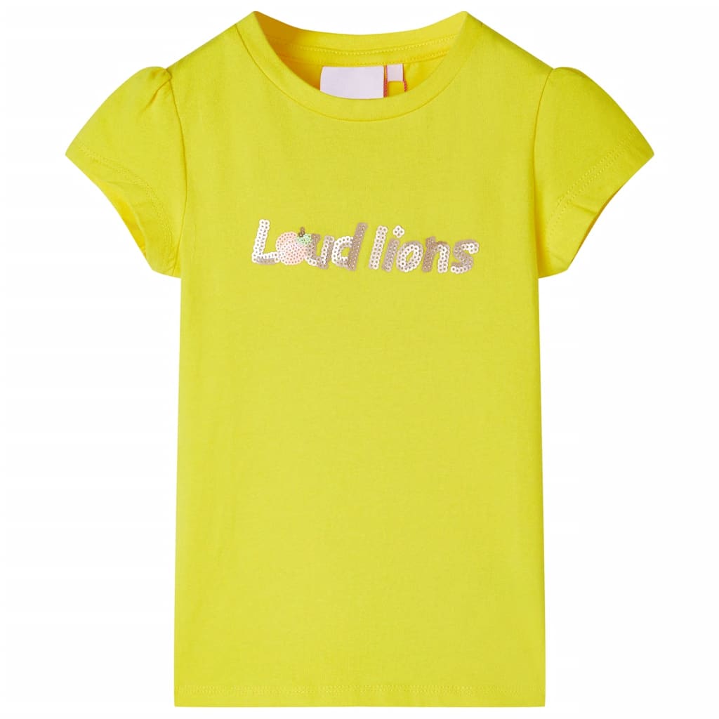 Camicia per bambini Vidaxl con maniche di cappuccio 140 giallo brillante