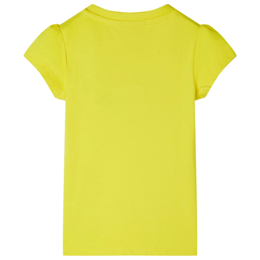 Camicia per bambini Vidaxl con maniche di cappuccio 140 giallo brillante