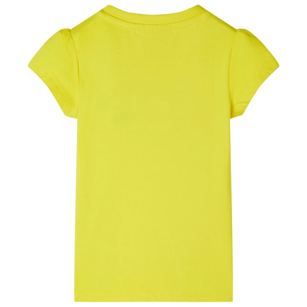 Vidaxl camisa para niños con mangas de gorra 140 amarillo brillante