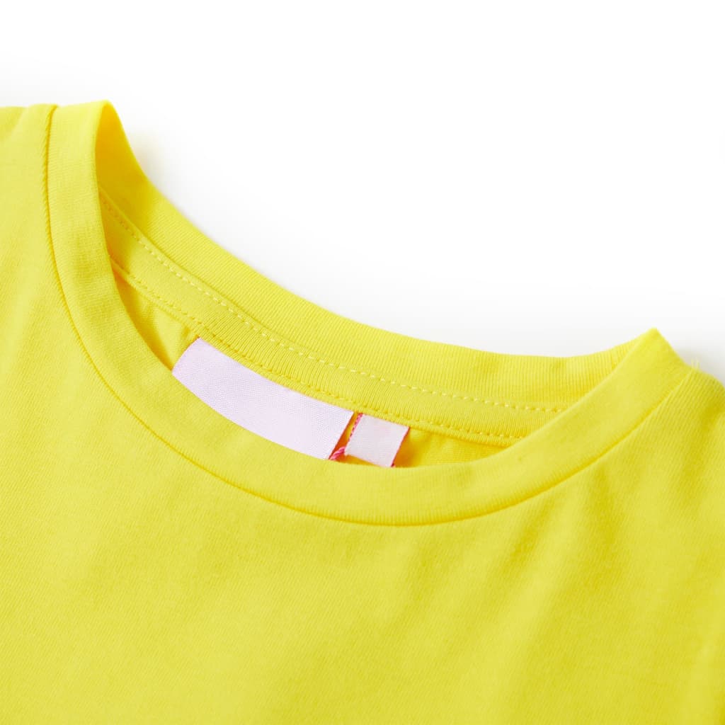 Camicia per bambini Vidaxl con maniche di cappuccio 140 giallo brillante