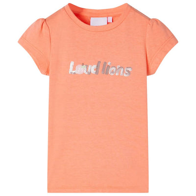 Camicia per bambini Vidaxl con maniche a berretto 92 Neonoranje