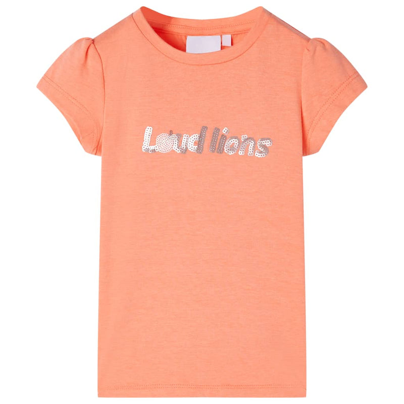 Camicia per bambini Vidaxl con maniche a berretto 116 Neonoranje