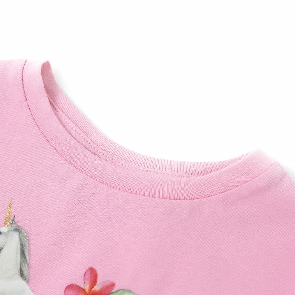 Camicia per bambini Vidaxl con maniche corte 104 rosa brillante