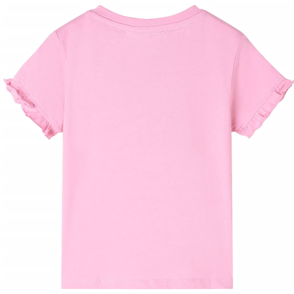 Camisa para niños de Vidaxl con mangas cortas 128 Rosa brillante