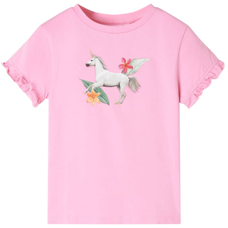 Camicia per bambini Vidaxl con maniche corte 140 rosa brillante