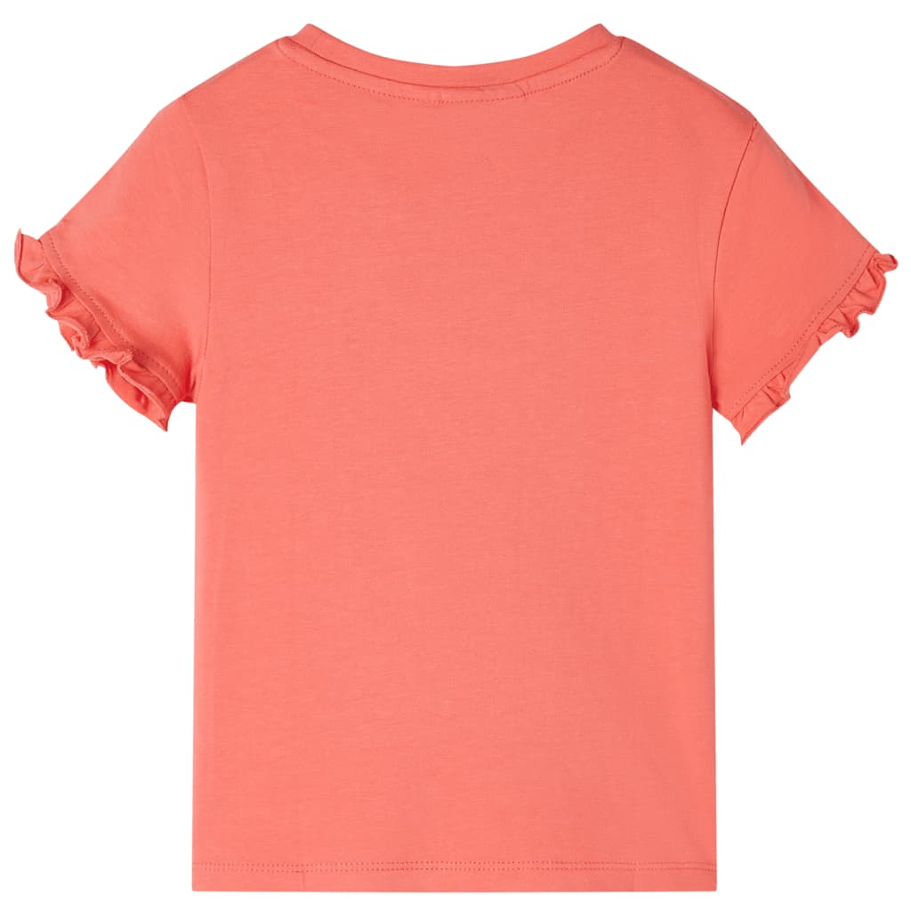 Camicia per bambini Vidaxl con maniche corte 104 corallo
