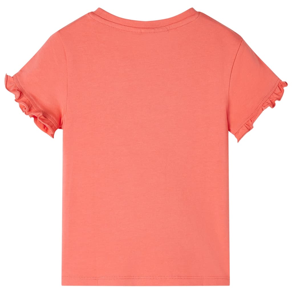 Camisa para niños de Vidaxl con mangas cortas 116 Coral -Colored