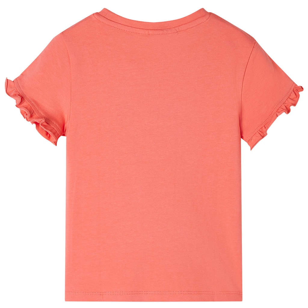 Camisa para niños de Vidaxl con mangas cortas 140 coral