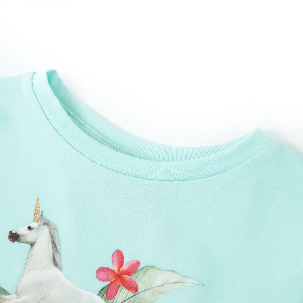 Camicia per bambini Vidaxl con maniche corte 104 blu chiaro