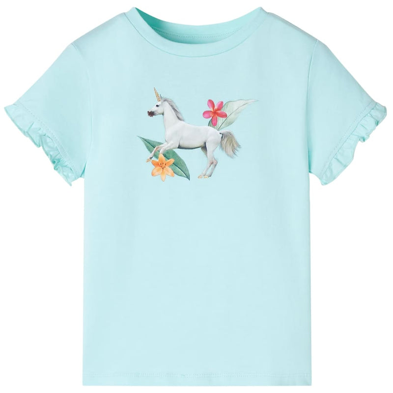 Camicia per bambini Vidaxl con maniche corte 140 blu chiaro