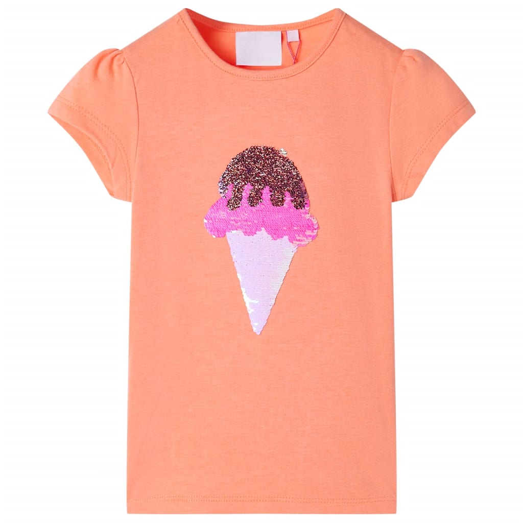 VidaXL Kindershirt 128 neonoranje