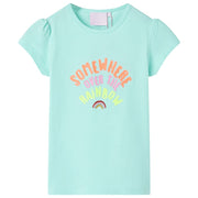 VidaXL Kindershirt 128 lichtzeeblauw - afbeelding 1