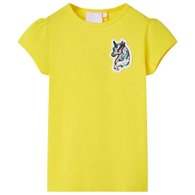 Vidaxl Shirt per bambini 140 Giallo brillante