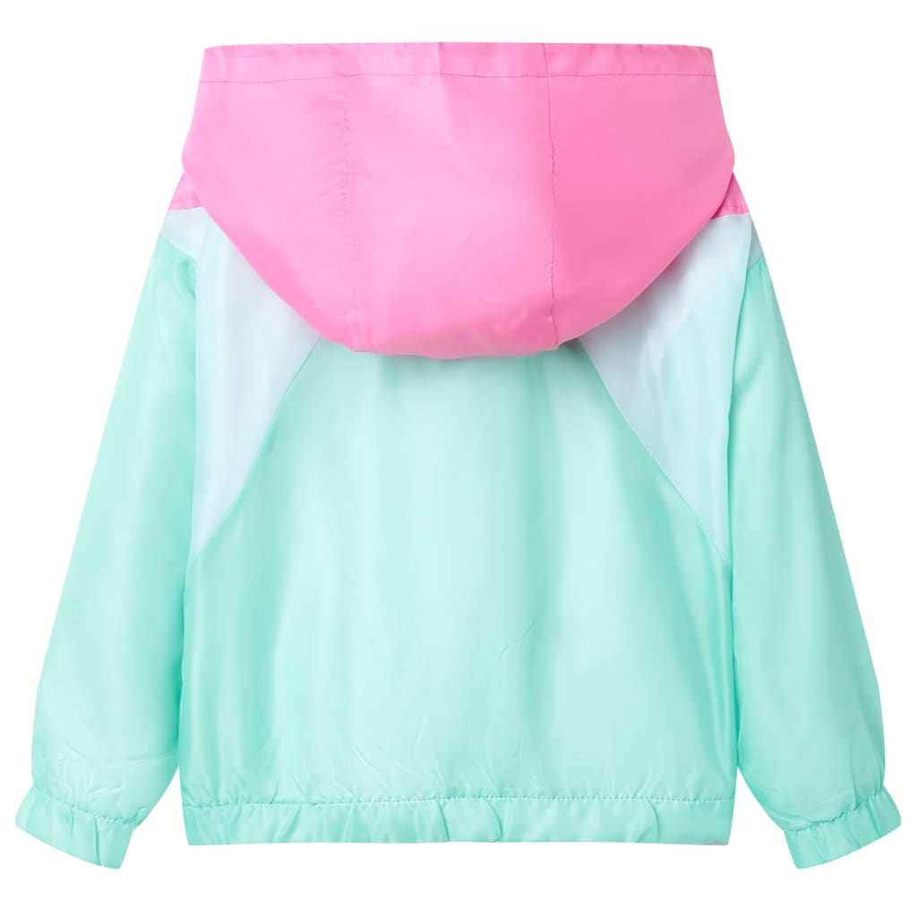 Chaqueta infantil de Vidaxl con capucha y cremallera 104 multicolores