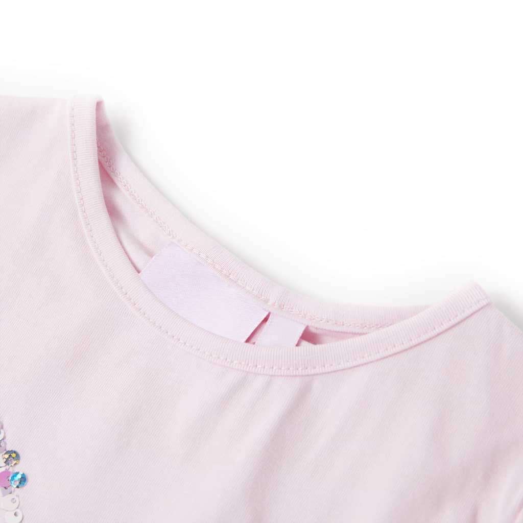 Camicia per bambini Vidaxl con maniche di cappuccio 128 rosa morbido