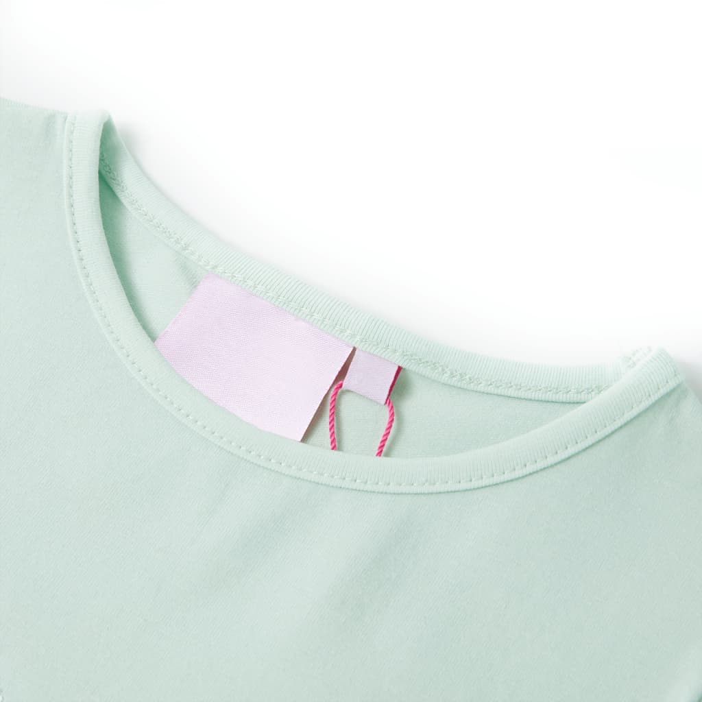 Camicia per bambini Vidaxl con maniche a berretto 128 Colore della menta leggera