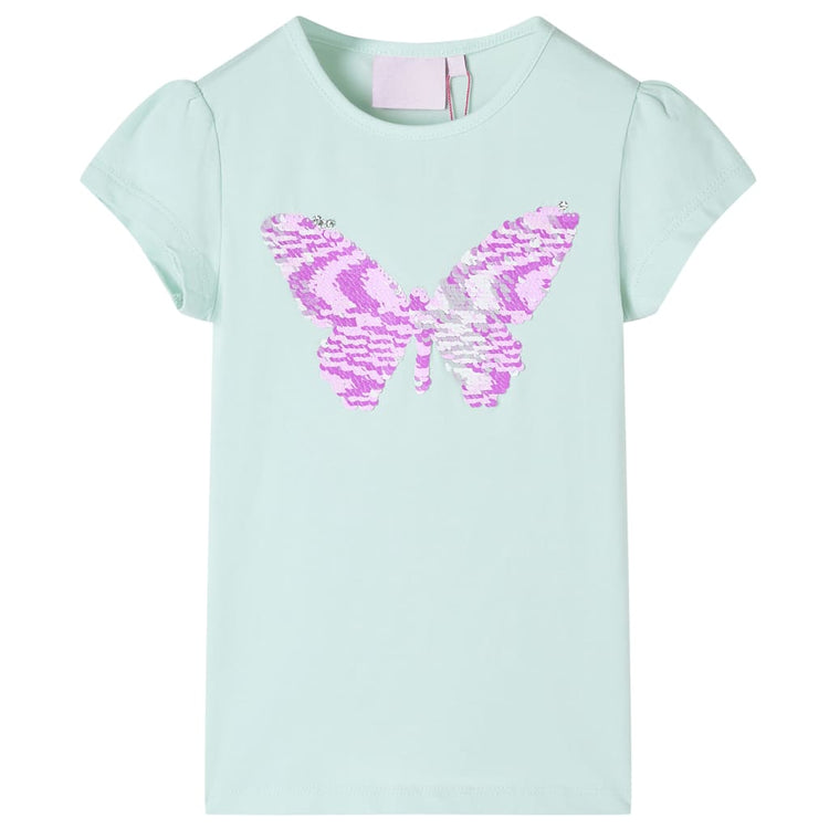 Vidaxl kindershirt met kapmouwen 140 lichtmintkleur